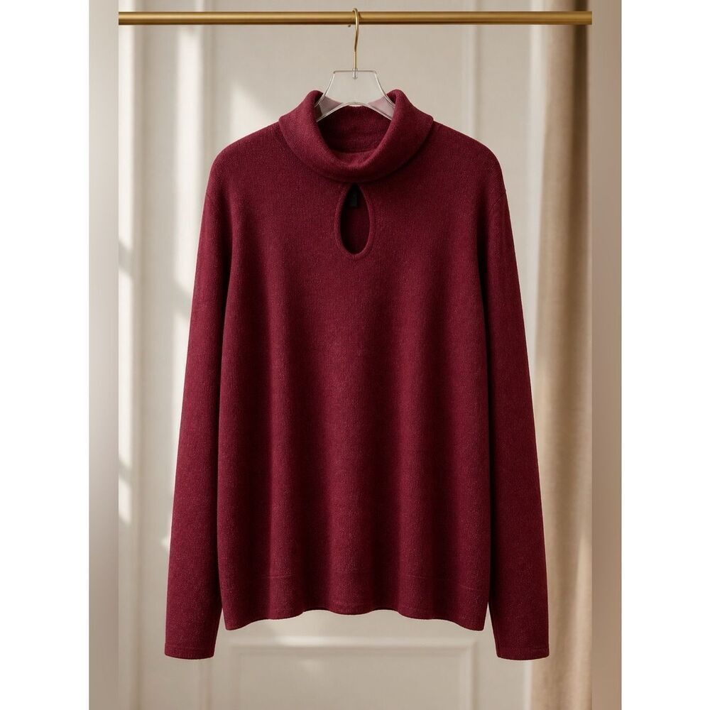 Lane Bryant Deep Red with Metallic Knit Top S-26/28